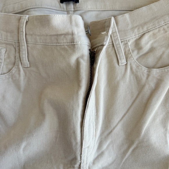 J Crew Factory Ivory Corduroy Full Length Essential Straight Womens Size 35 Tall - Picture 5 of 13